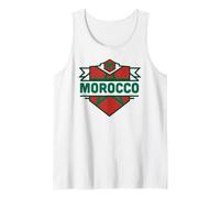 Trendy Apparel Morocco National Colors Flag Embeded Sheild Tank Top