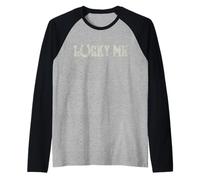 Trendy Apparel St. Patrick's Day Lucky Me Vintage Style Logo Raglan Baseball Tee