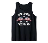 Trendy Apparel United We Stand USA 1776 Crossed Flags Tank Top