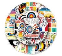 Trendy Archery Vinyl Stickers, 50 PCS Waterproof Sports Decals for Laptops, Scrapbooking, Journals, Notebooks, Water Bottles, Suitcases, Phones & DIY Decor