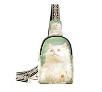 trendy Art Selkirk Rex Cats Green bags fanny pack leather fanny pack chest bag for travel, art Selkirk Rex cats Green, One Size