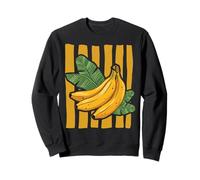 Trendy Banana Graphic Fruits Food Pun Yellow Stripes Summer Sweatshirt