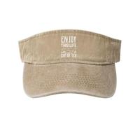 Trendy Baseball Cap Enjoy This Life with A Cup of Tea Washed Flat-Brimmed Hat Visor Hats for Gym,Outdoor Sport,Club,Golf