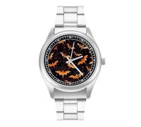 Trendy Bat Quartz Watch Stainless Steel Wrist Watches for Men Women Easy to Read