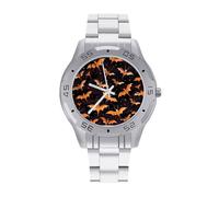 Trendy Bat Quartz Wrist Watch Stainless Steel Watches for Men Women Easy to Read