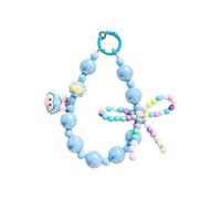 Trendy Beaded Phone Strap Wristlet Key Ring Decorative Strap Bag Charm Crystal Accents Women Accessories for Smartphones Trendy Phone Accessories for Social Events