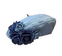 Trendy Berets Flowers Worried Unisex Head Watcher Accessory for Women Men Cabbie for Halloween Cosplay Party Outfit Birthday Gift Headpiece