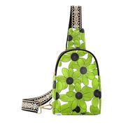 trendy Black-eyed Susan Simple Line Art Valentinesnes Grass Green sling bag crossbody lightweight bag purses for women for travel