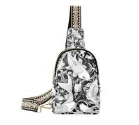 Trendy Black White Peacock bag for woman anti-theft travel bags for women for travel, Black white peacock, One Size