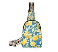 Trendy Blue and Yellow Summer Lemon fanny pack diaper anti-theft over shoulder bag for day pack, Blue and yellow summer lemon, One Size