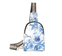 trendy Blue Porcelain Floral Spring Bird cross body bags waterproof travel bag for men for hiking, Blue Porcelain Floral Spring bird, One Size