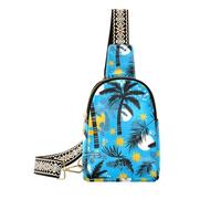 trendy Blue Summer Palm Trees fanny pack cross sturdy the shoulder fanny pack for day pack