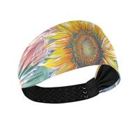 Trendy Boho Colorful Flowers Bloom Cooling sweatband headband Stretchy head bands for women for hiking hiking washing face basketball