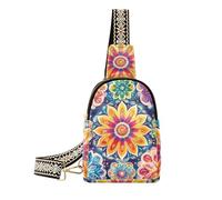 trendy Boho Mandala Flowers Rainbow Color crossbody bags multipurpose the shoulder fanny pack for day pack