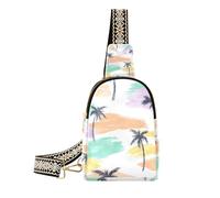 Trendy Boho Simple Style Island Coconut Tree crossbody fanny pack waterproof sling bags for women for travel, boho simple style Island coconut tree, One Size