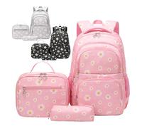 Trendy Bookbag Package - High School Backpack Set for Boys Girls Pupils | Nylon and Polyester with Multi Color Options, Includes Lunch Tote and Pencil Box, Perfect for Study