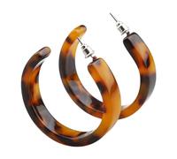 Trendy C Shape Earrings 1 Pair Korean Retro Leopard Hoop Earrings Jewelry Gift Friend Lover Couple