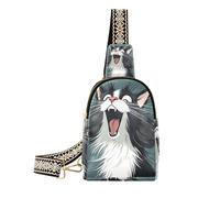 trendy Cartoon Funny Cats Happy bags fanny pack leather leather fanny pack crossbody for travel, cartoon funny cats happy, One Size