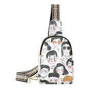 trendy Cartoon Funny Faces fanny pack women leather fanny packs crossbody bags for day pack