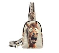 trendy Cartoon Funny Horse Fear small sling bag lightweight crossbody bags for women for day pack, cartoon funny Horse fear, One Size