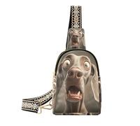 trendy Cartoon Funny Weimaraner Dogs Fear small fanny pack sturdy fanny pack diaper bag for day pack, cartoon funny Weimaraner dogs fear, One Size