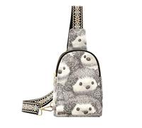 trendy Cartoon Hedgehog Gray Cute bags for men multipurpose women fanny pack crossbody for hiking