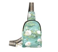 trendy Cartoon Sheep A River crossbody sling bag anti-theft fanny pack for men for travel