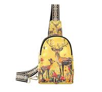 trendy Cartoon Sturdy Sika Deer sling bag men multipurpose fanny pack crossbody bags for day pack, cartoon Sturdy Sika deer, One Size