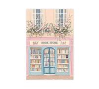 Trendy Charming Bookish Book Store Posters Colorful Pink Floral Literary Canvas Wall Art Preppy Reading Aesthetic Prints Painting For Home Bedroom Dorm Wall Decor Unframe-style 20x30inch(50x75cm)