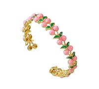 Trendy Cherrys Fruit Designs Adjustable Bracelet Italian Craftsmanship Comfortable Jewelry for Women Girls