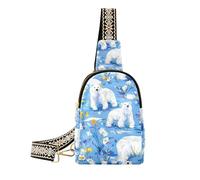 trendy Chic Polar Bear Blue Sky crossbody sling bags waterproof fanny packs for women for day pack, chic Polar bear Blue sky