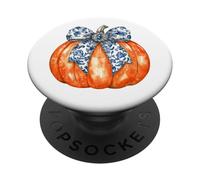 Trendy Chinoiserie Pumpkin Aesthetic Coquette Toile de Jouy PopSockets Adhesive PopGrip