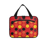 Trendy Christmas Polka Dot Red Hanging Mens Travel Toiletry Bag with Hook, Designer Washable Travel Bag Toiletry for Adults Backpacking bolsas para maquillaje de Mujer L
