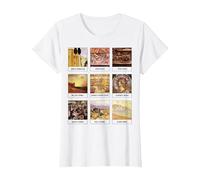 Trendy Collage of Famous Artists Work T-Shirt, Women, White, X-Small