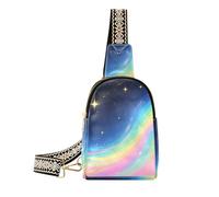 trendy Colored Irregular Abstract body fanny pack leather over the shoulder bag for hiking