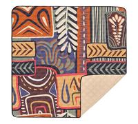 Trendy Colorful Boho Floral Soft Padded Baby Activity Play Mat for Indoor Outdoor Cozy Breathable Baby Play Tummy Time Mat for Babies Infants Toddlers, 50'' x 50''