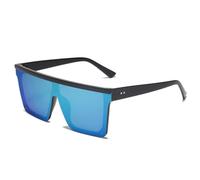 Trendy Conjoined Large Frame Men And Women Sunglasses Outdoor Driving Sports Shopping Polarized Photo Sun Glasses(Blue)