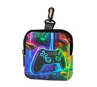 Trendy Cool Funny Game Controller Print Coin Purse Waterproof Zipper Pouch Multifunctional Mini Earphone Key Holder