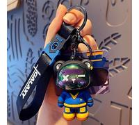 Trendy Cool Mechanical Bear Keychain Cute Animal Car Keychain Fashion Bag Hanging Decoration For Car Key Backpack Accessorie, Blue, Standard