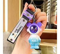 Trendy Cool Mechanical Bear Keychain Cute Animal Car Keychain Fashion Bag Hanging Decoration For Car Key Backpack Accessorie, Blue, Standard