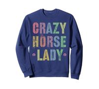 Trendy CRAZY HORSE LADY Country Crew Horseback Equestrian Sweatshirt