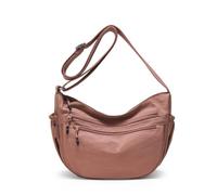 Trendy Crescent Bag Nylon Crossbody Bags for Women Lightweight Sling Hobo Luna Bag Multi-Pocket Shoulder Crossbody Purses, A-rose M