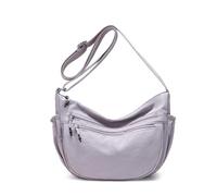Trendy Crescent Bag Nylon Crossbody Bags for Women Lightweight Sling Hobo Luna Bag Multi-Pocket Shoulder Crossbody Purses, A-light Purple M
