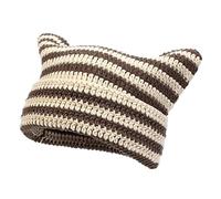 Trendy Crochet Beanie Hat - Acrylic Cat Skullies Beanies for Women