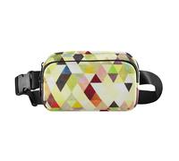 Trendy Crossbody Bag Waist Packs Women Men Adults Fashion abstract Yellow Mini Bum Belt Bag with Adjustable Strap for Shopping Sports Work, Fashion abstract yellow, 8" x 5.3" x 2.3", Retro