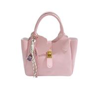 Trendy Crossbody Bag With Adjustable Chain Strap PU Leather Shoulder Bags Casual Bucket Handbag Holds Essential Securely Fashionable PU Shoulder Bag With Detachable Charm