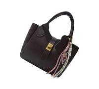 Trendy Crossbody Bag With Adjustable Chain Strap PU Leather Shoulder Bags Casual Bucket Handbag Holds Essential Securely Fashionable PU Shoulder Bag With Detachable Charm