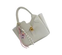 Trendy Crossbody Bag With Adjustable Chain Strap PU Leather Shoulder Bags Casual Bucket Handbag Holds Essential Securely Fashionable PU Shoulder Bag With Detachable Charm