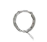 Trendy Cuban Chain Men Bracelet Classic Multilayer Silver Color Street Puck Chain Bracelet For Men Women Jewelry Gif Handy and professional