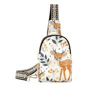 trendy Cute Cartoon Animal Deer Shape Pattern Coral small sling bag lightweight for women leather crossbody for hiking